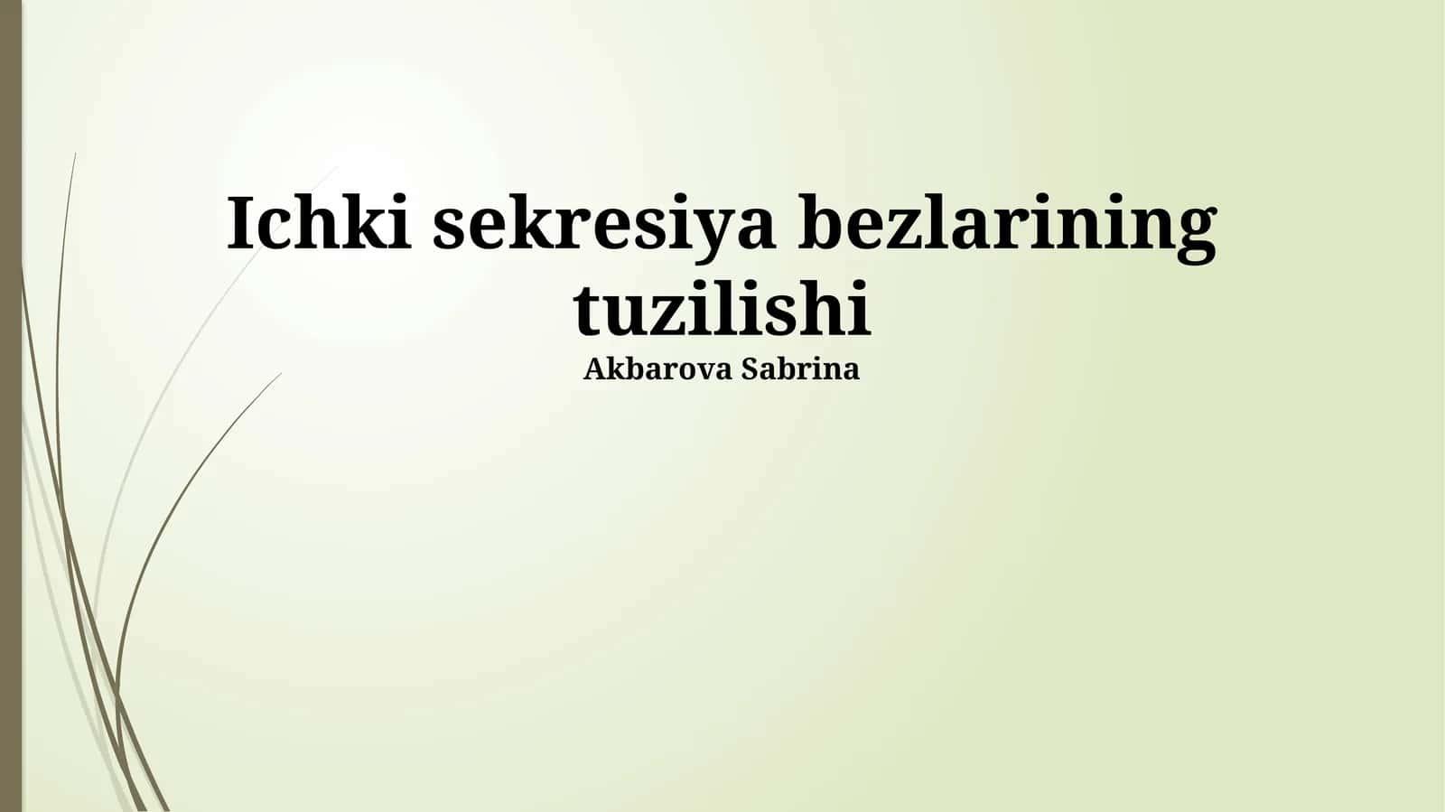 Ichki sekresiya bezlarining tuzilishi 1