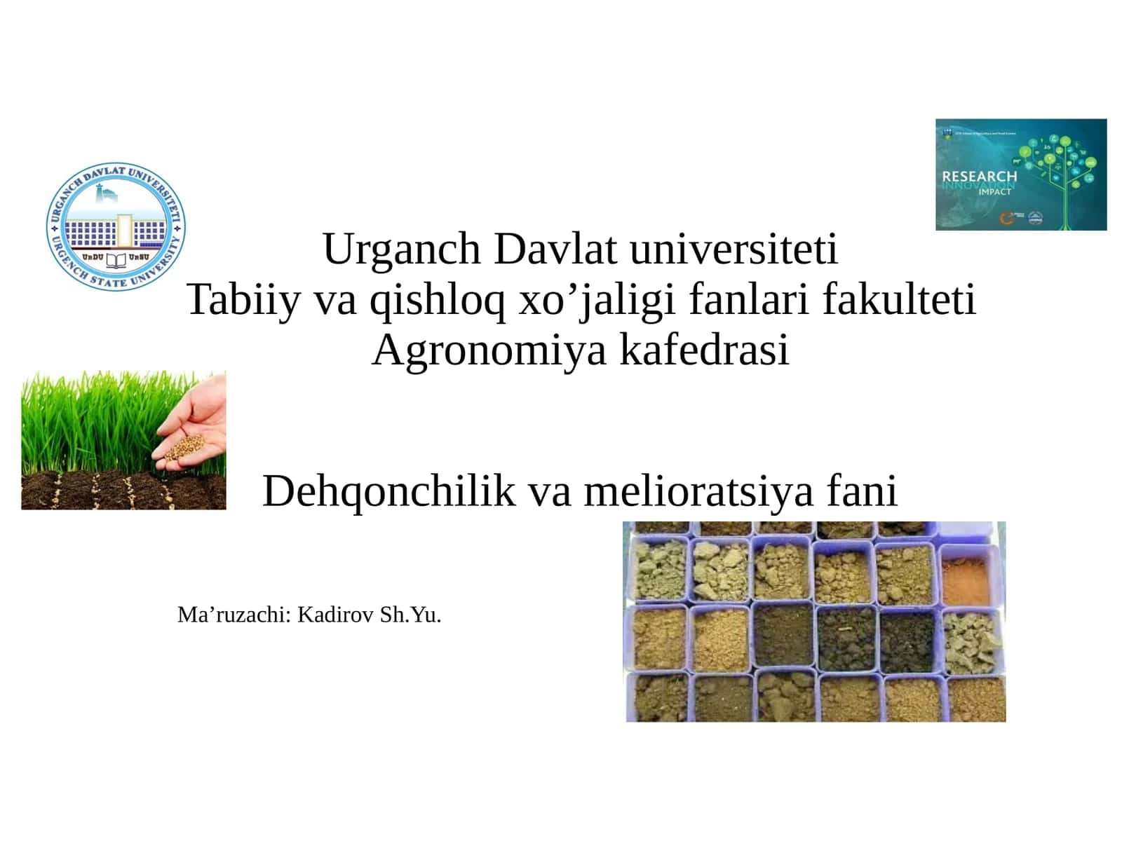 Dehqonchilik va melioratsiya fani 1