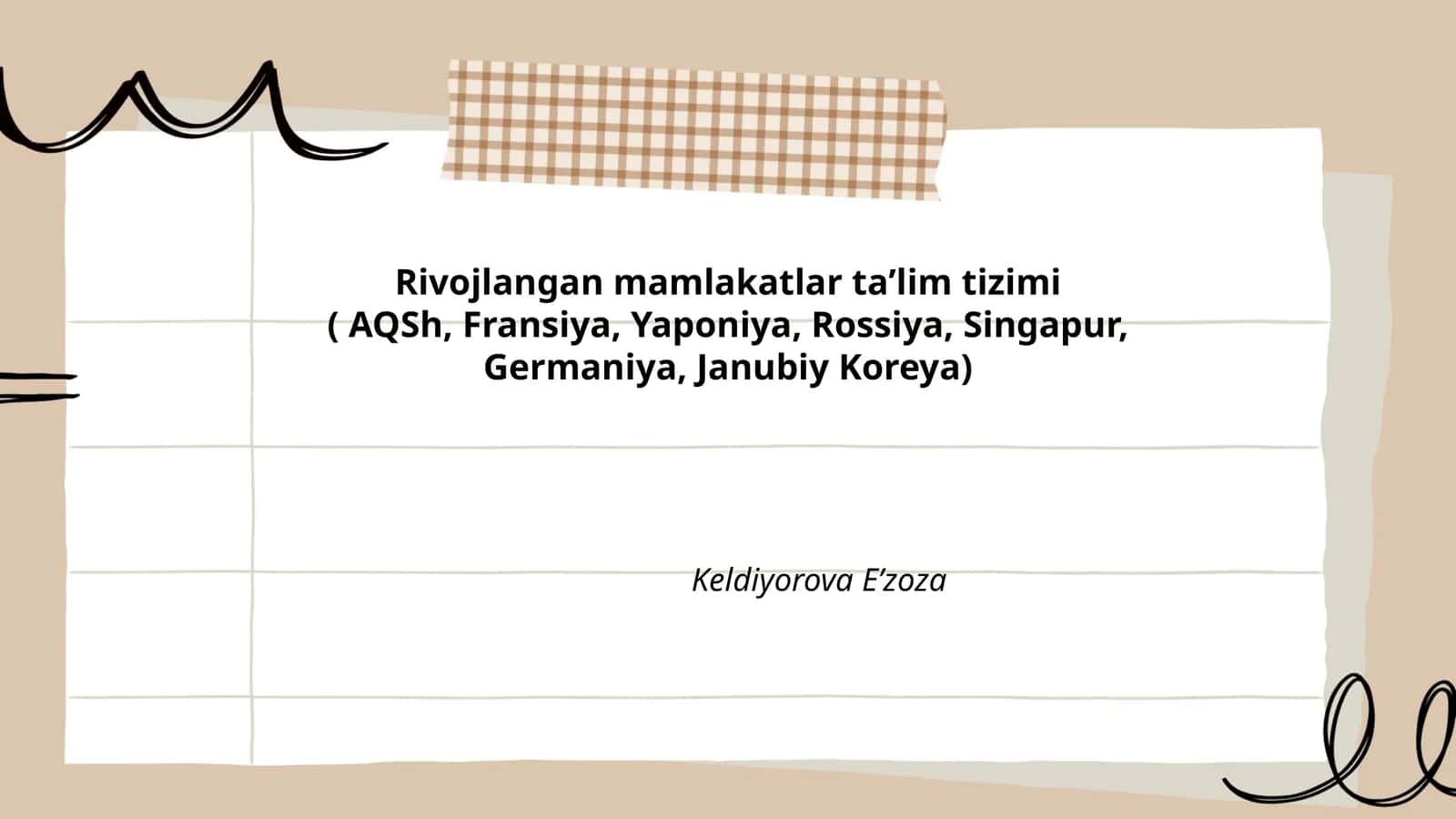 Rivojlangan mamlakatlar taʼlim tizimi 1