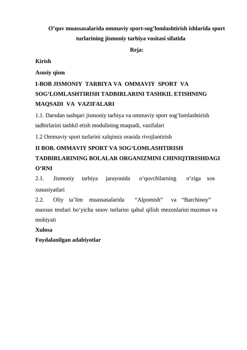 Jismoniy tarbiya va ommaviy sport va sog'lomlashtirish tadbirlari 1