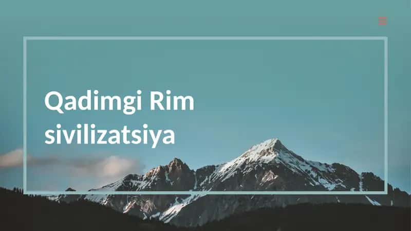 Qadimgi Rim sivilizatsiyasi 1
