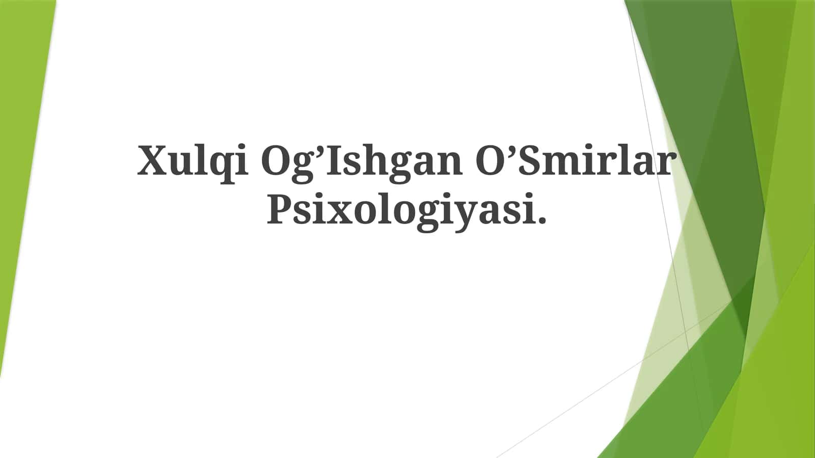 Xulqi Og’Ishgan O’Smirlar Psixologiyasi 1