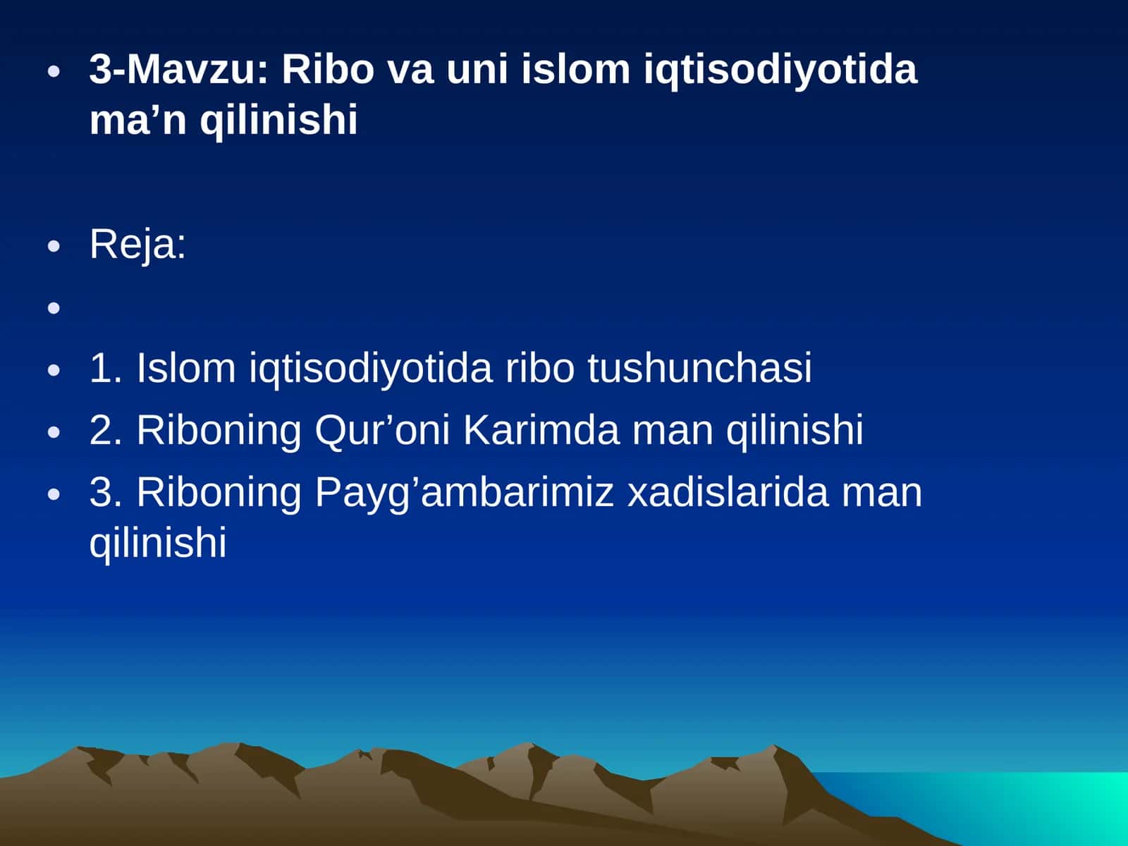 Ribо vа uni islоm iqtisоdiyotidаmа’n qilinishi 1