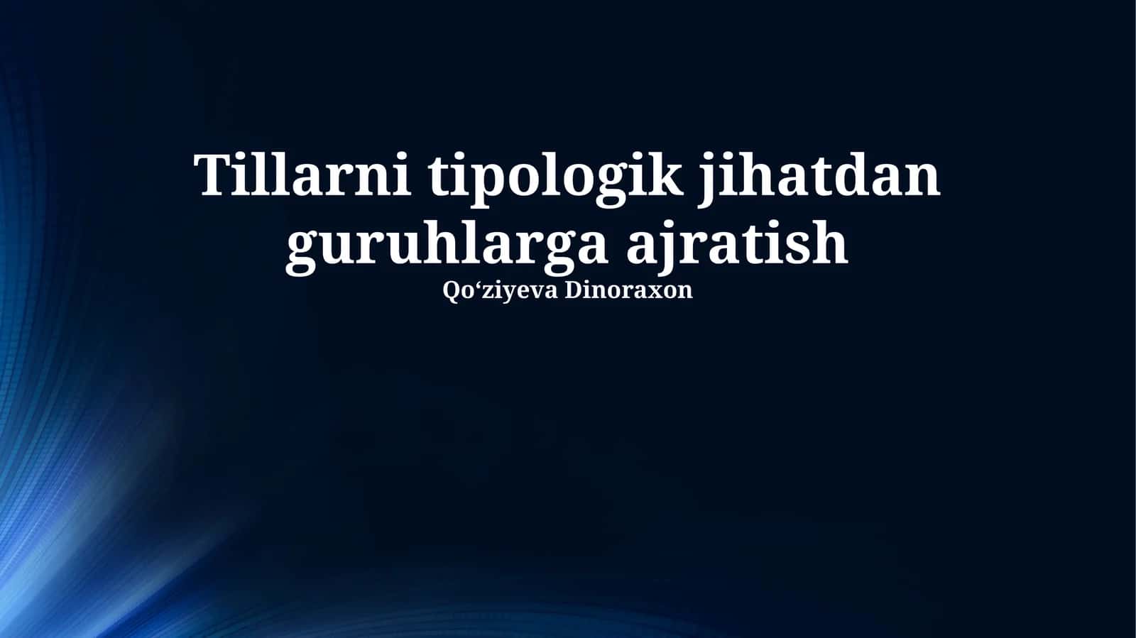Til Tipologiyasi 1