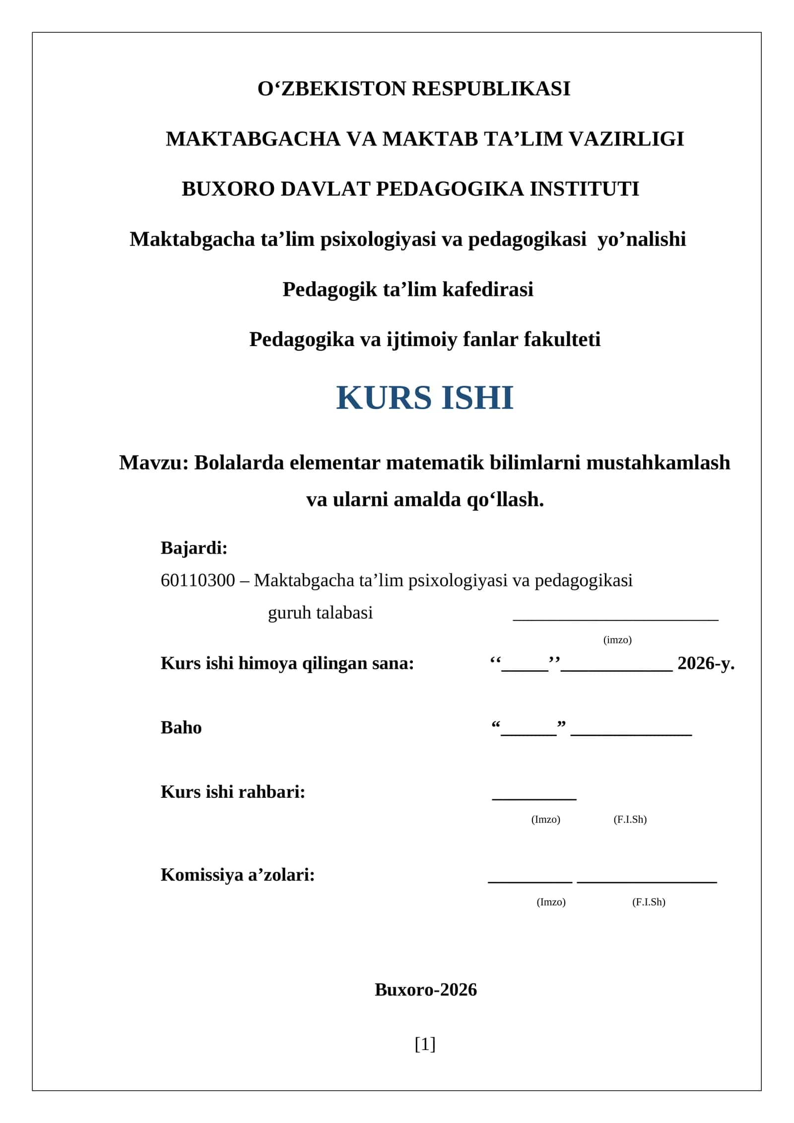 Bolalarda elementar matematik bilimlarni mustahkamlash va ularni amalda qo‘llash 1
