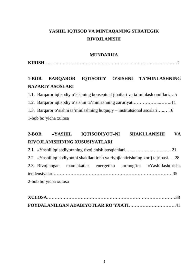 YASHIL IQTISOD VA MINTAQANING STRATEGIK RIVOJLANISHI 1