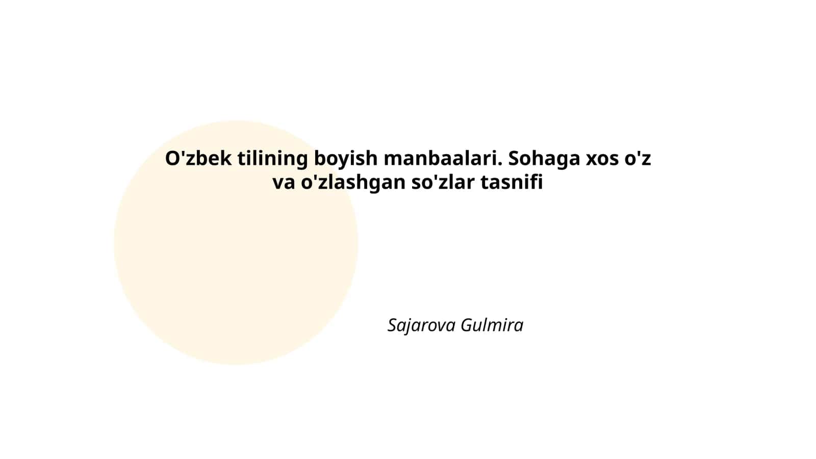 O'zbek tilining boyish manbaalari 1