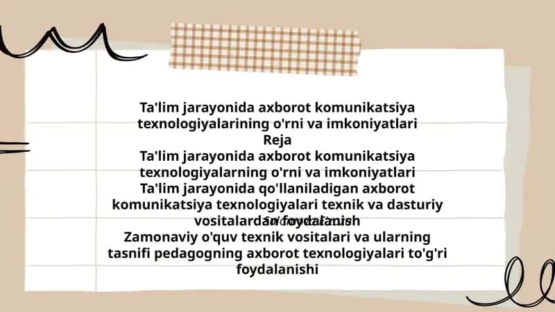 Ta'lim jarayonida axborot komunikatsiya texnologiyalarining o'rni va imkoniyatlari 1