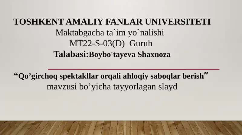 Qo’girchoq spektakllar orqali ahloqiy saboqlar berish 1