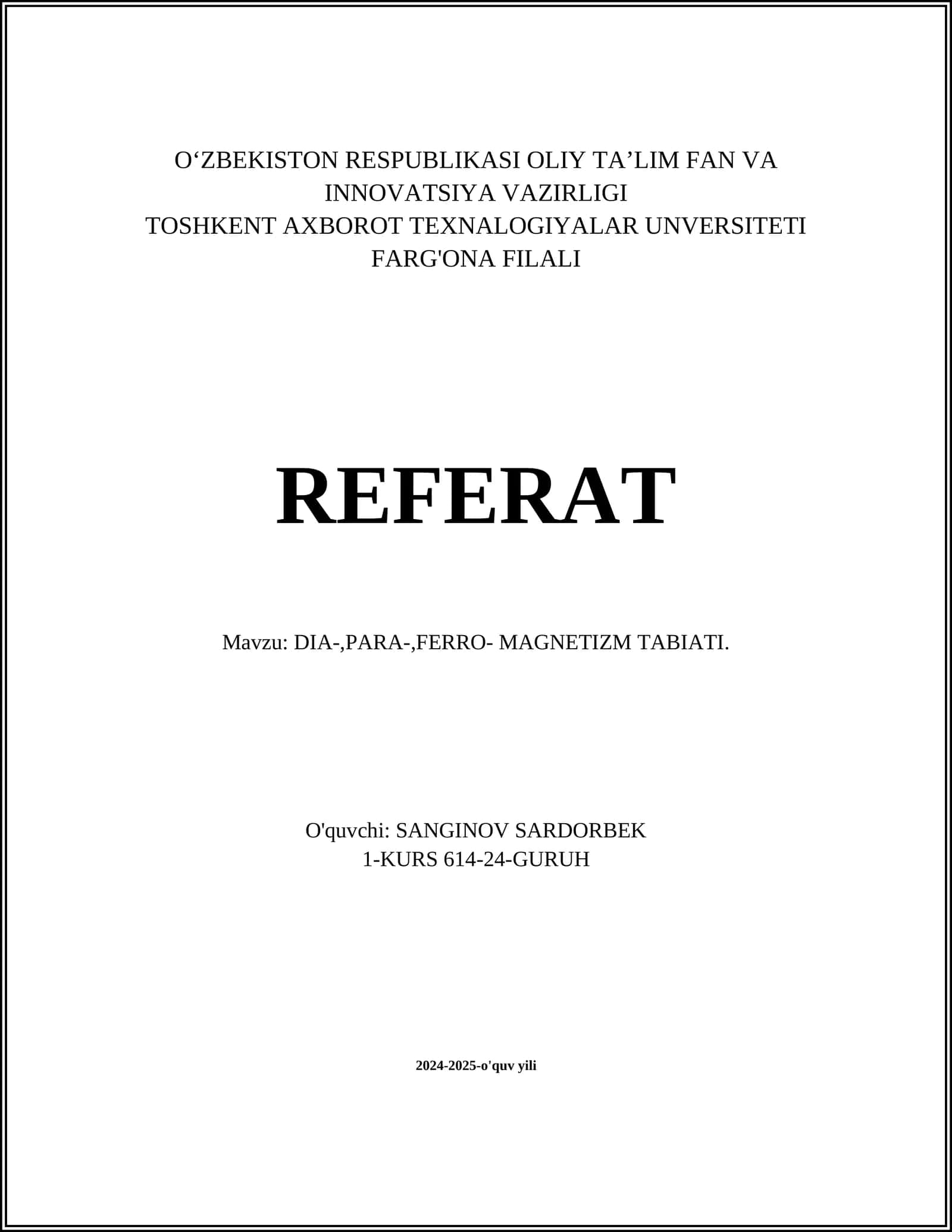 DIA-,PARA-,FERRO- MAGNETIZM TABIATI 1