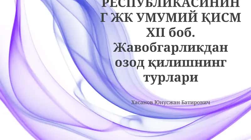 Javobgarlikdan ozod qilishning umumiy turlari 1