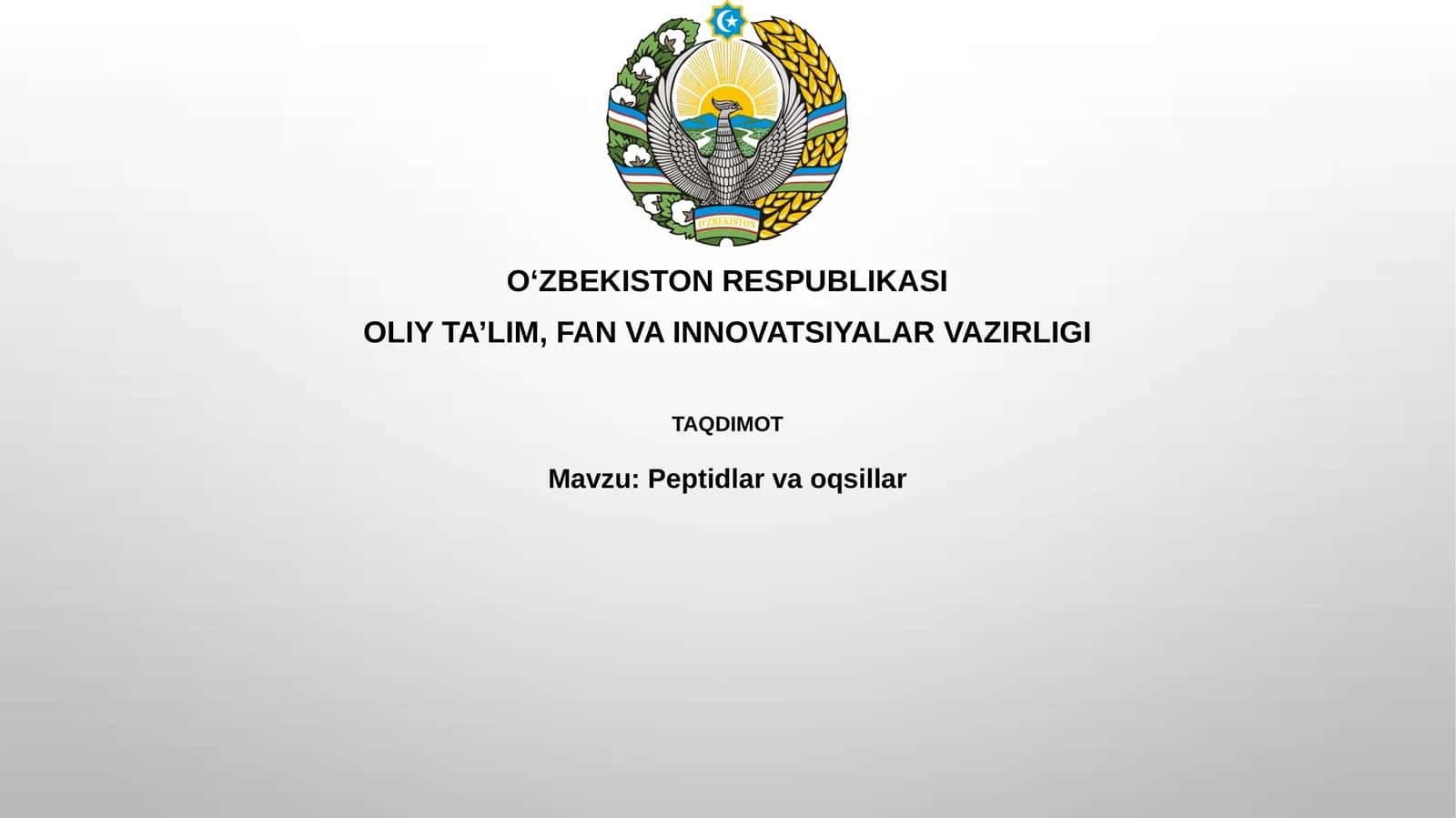 Peptidlar va oqsillar 1