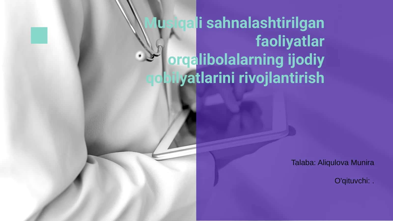 Musiqali sahnalashtirilgan faoliyatlar orqalibolalarning ijodiy qobilyatlarini rivojlantirish 1
