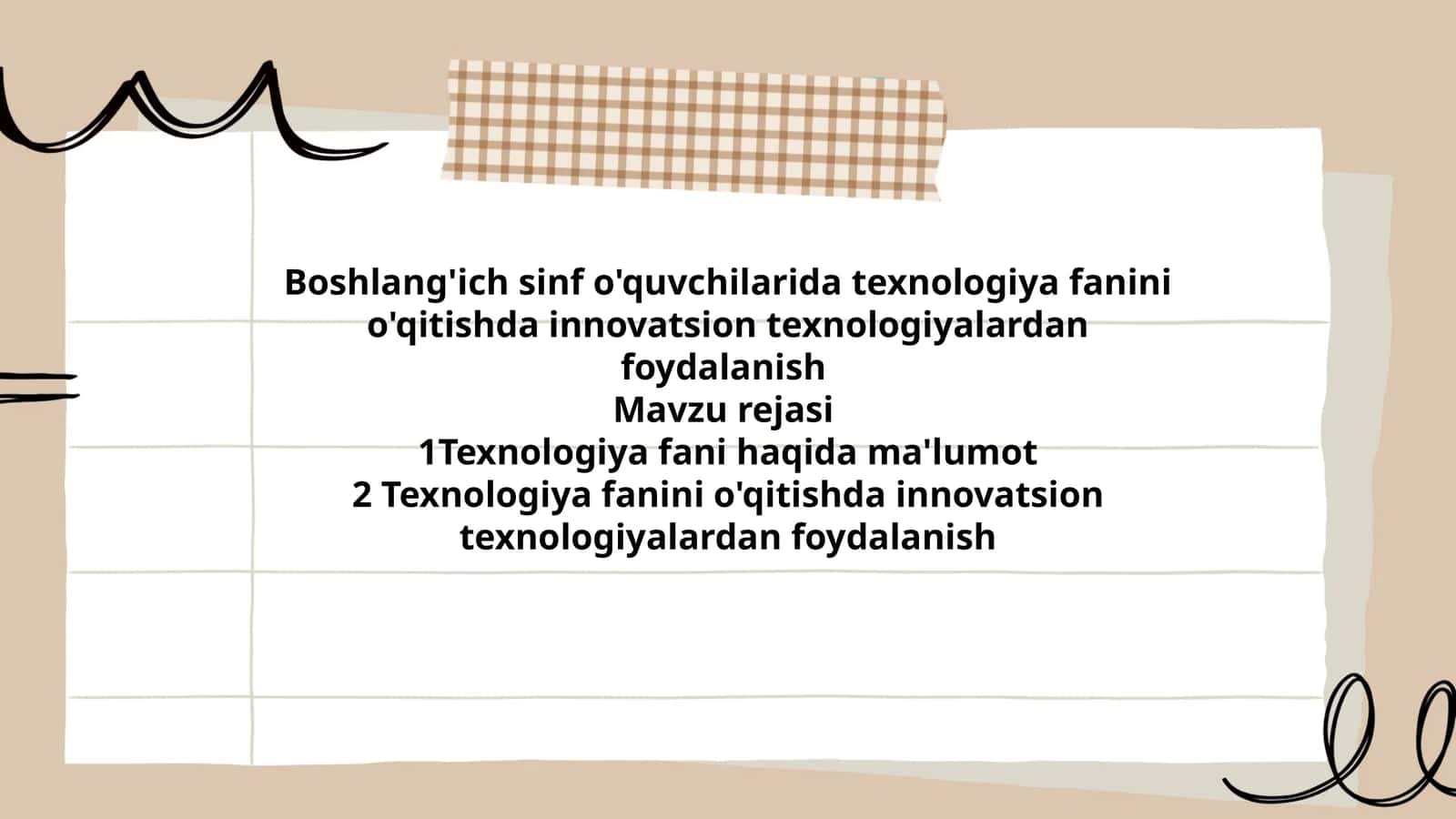 Boshlang'ich sinf o'quvchilarida texnologiya fanini o'qitishda innovatsion texnologiyalardan foydalanish 1