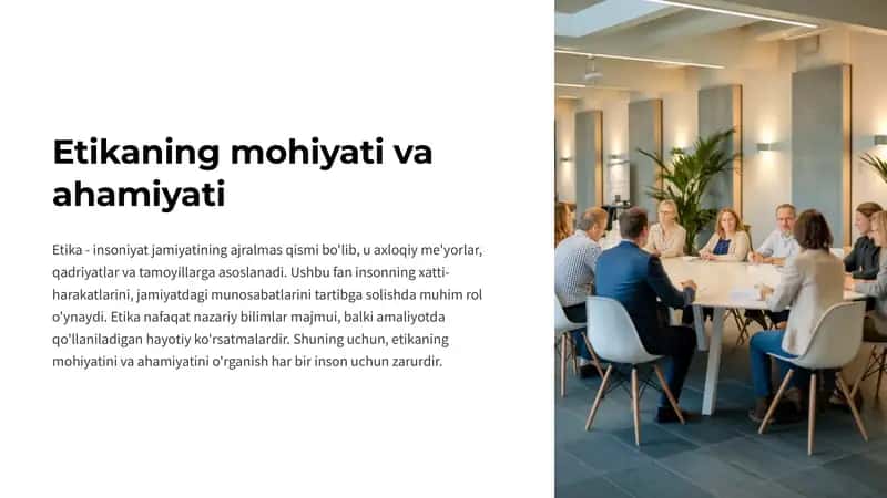 Etikaning mohiyati va ahamiyati 1
