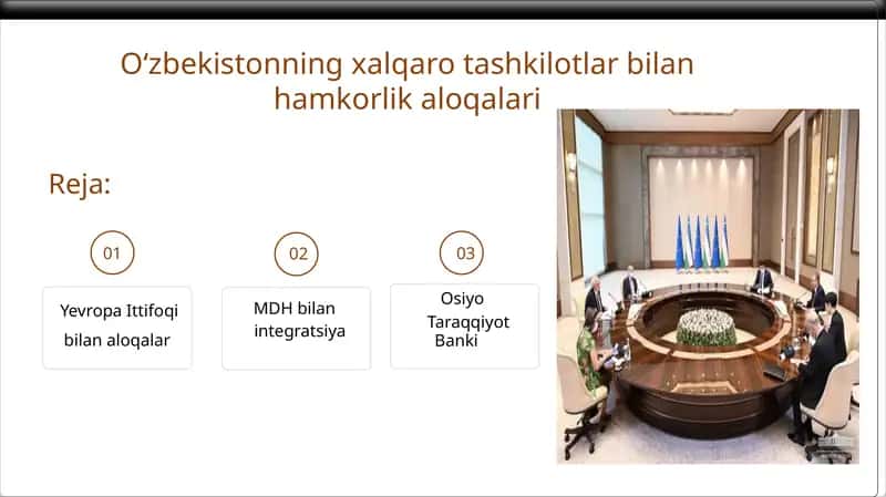Oʻzbekistonning xalqaro tashkilotlar bilan hamkorlik aloqalari 1