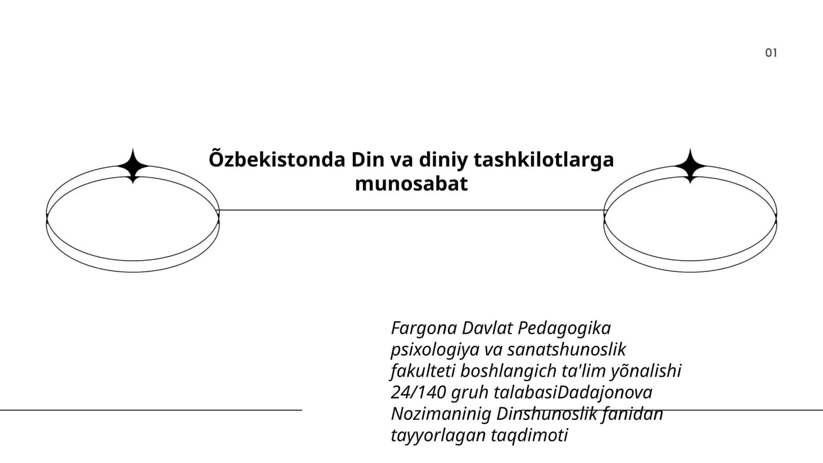 Dadajonova Nozimaninig Dinshunoslik taqdimoti 1