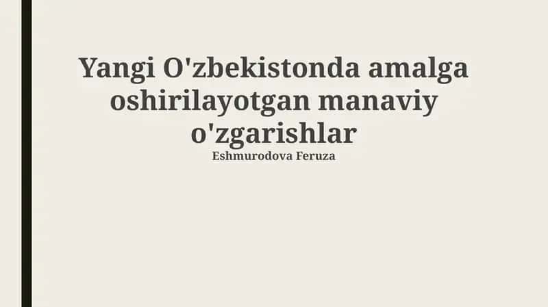 Ma'naviy Yangilanishning Mohiyati va Asosiy Tamoyillari 1