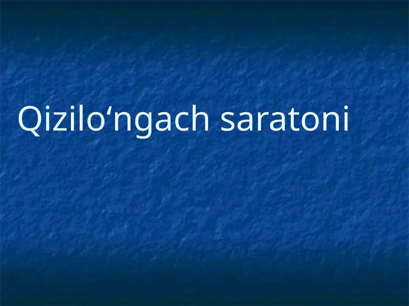 Qiziloʻngach saratoni 1