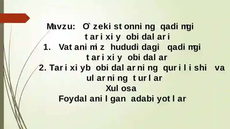 O`zbekistonning qadimgi tarixiy obidalari