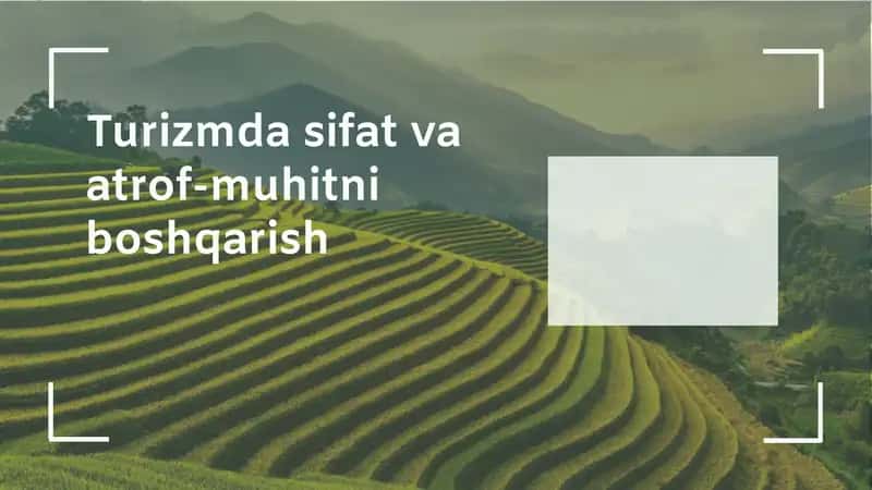 Turizmda sifat va atrof-muhitni boshqarish 1