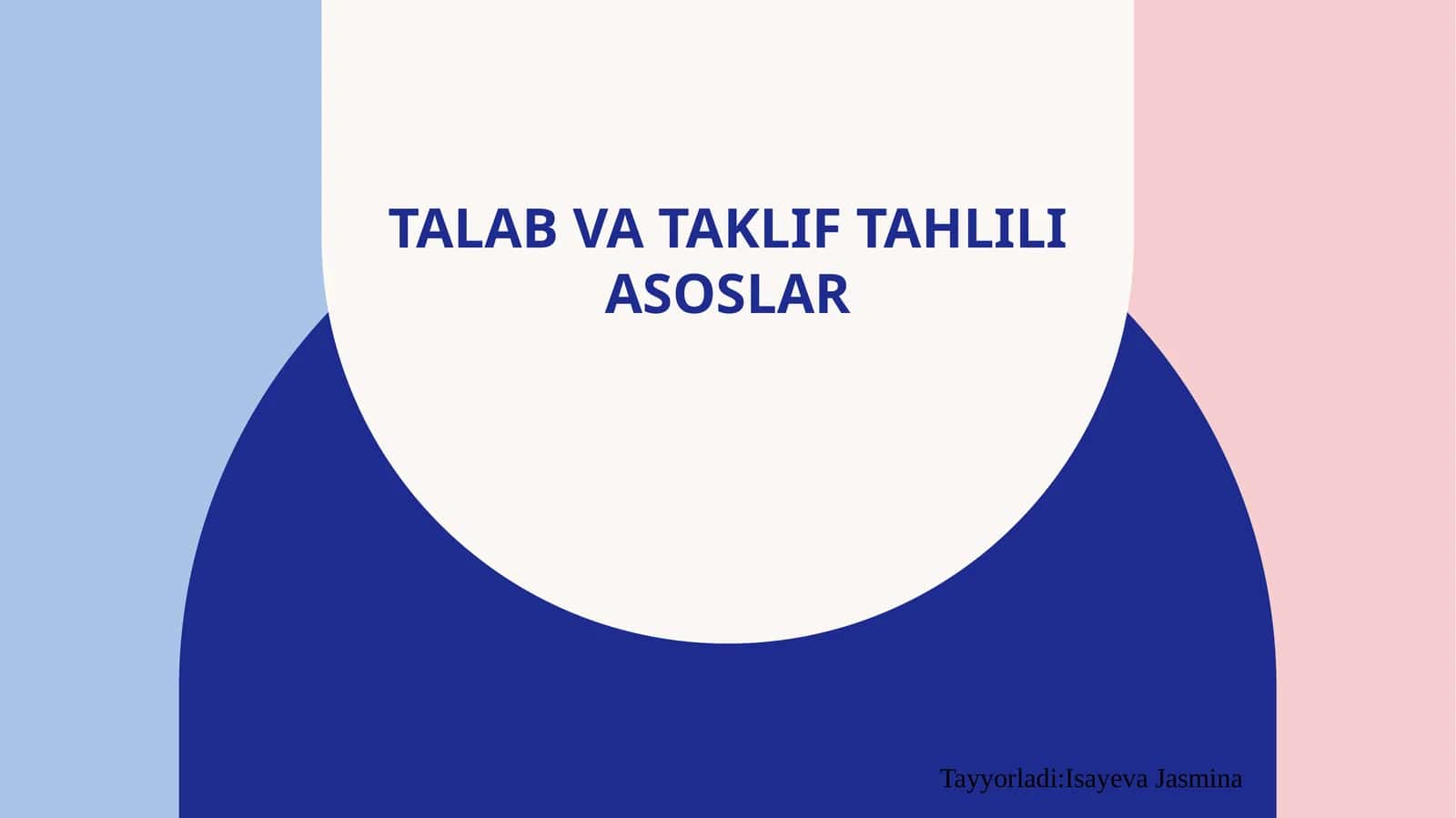 Talab va taklif tahlili asoslar 1