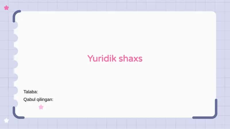 Yuridik shaxs 1