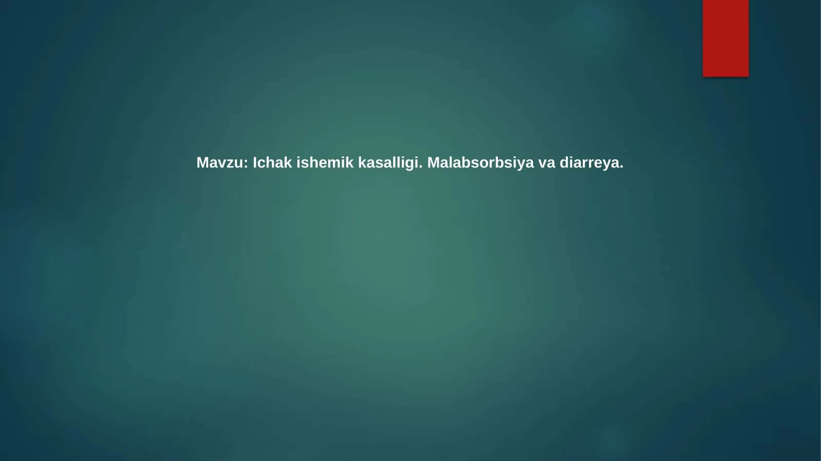 Ishemik yurak kasalligi, malabsorbtsiya va diareya 1