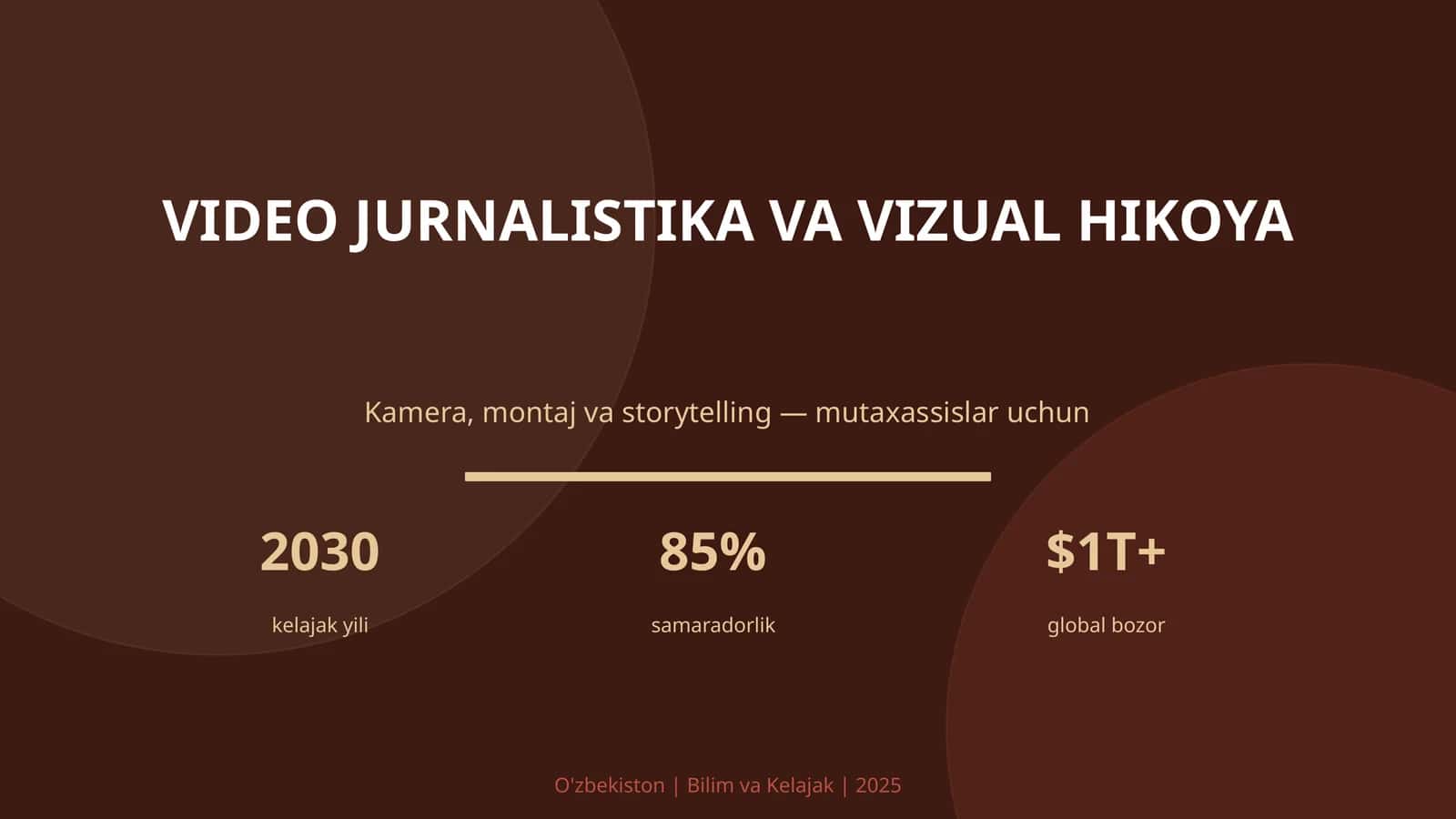 VIDEO JURNALISTIKA VA VIZUAL HIKOYA 1