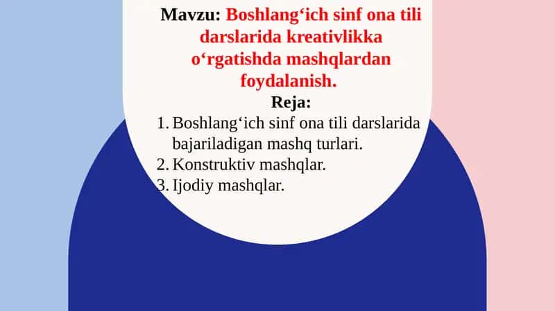 Boshlang'ich sinf ona tili darslarida kreativlikka o‘rgatish 1
