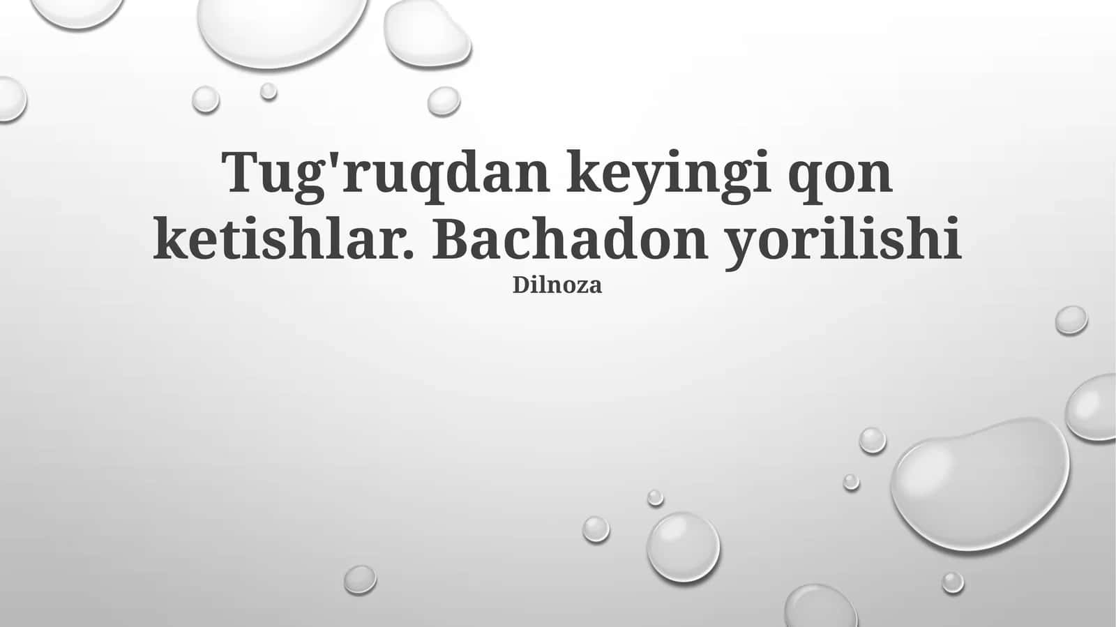 Tug'ruqdan keyingi qon ketish va bachadon yorilishi: Etiologiya, diagnostika va davolash 1