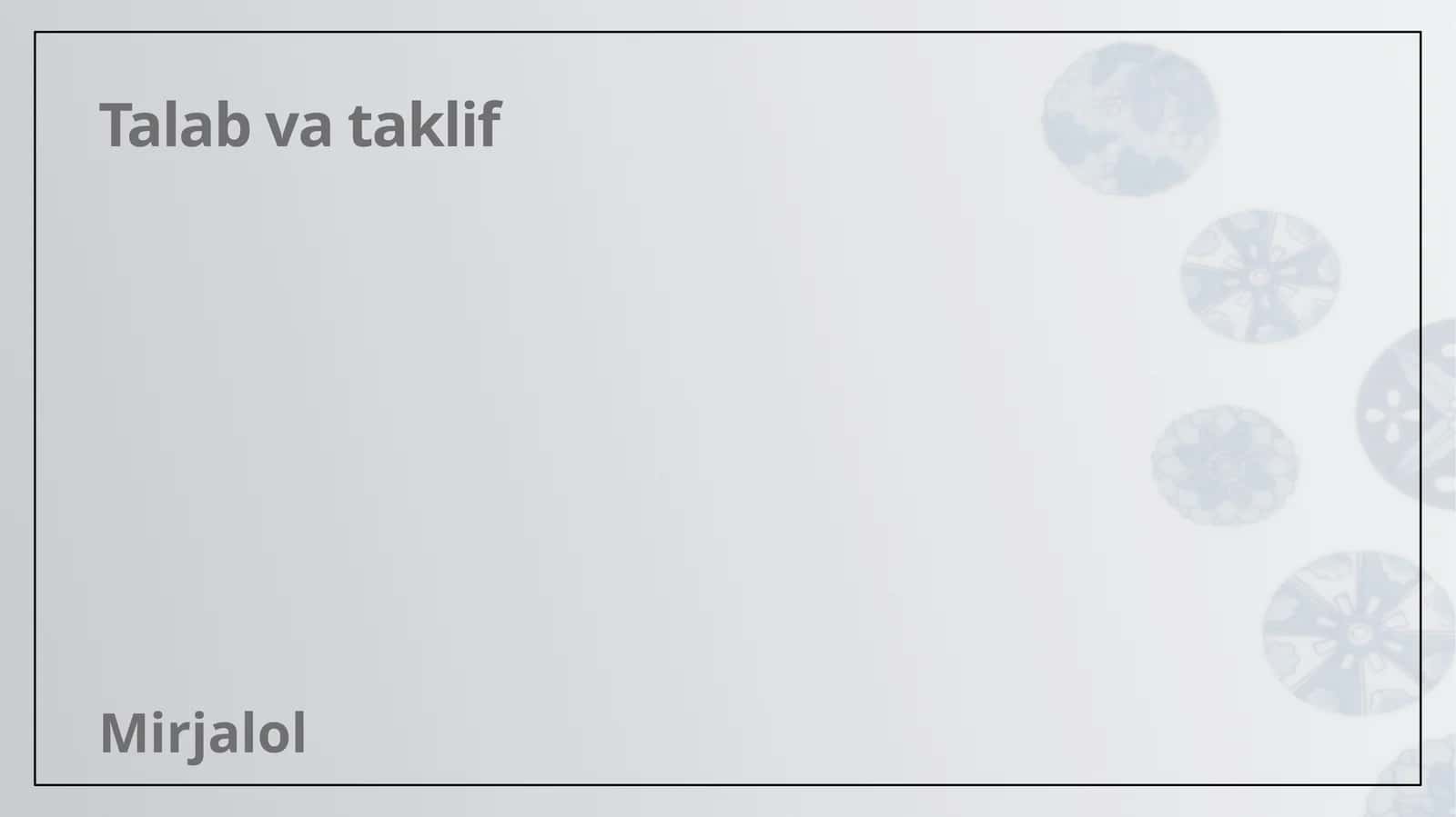 Talab va taklif 1