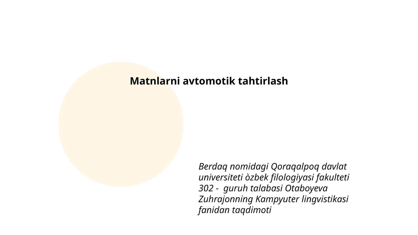 Matnlarni avtomatik tahtirlash 1