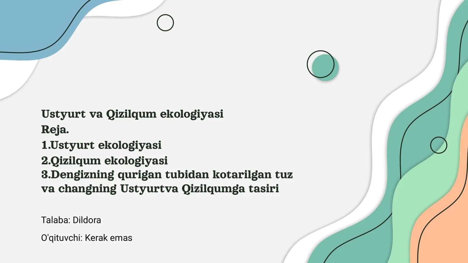 Ustyurt va Qizilqum ekologiyasi 1
