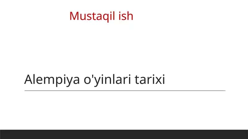 Alempiya o'yinlari tarixi 1
