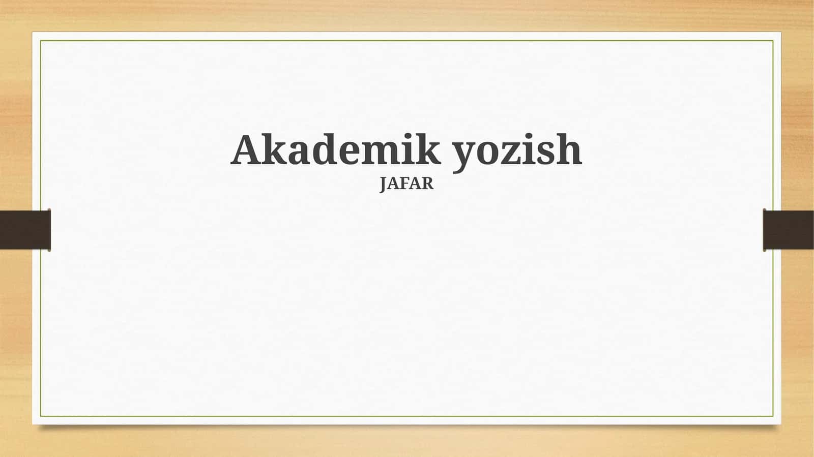 Akademik yozish 1