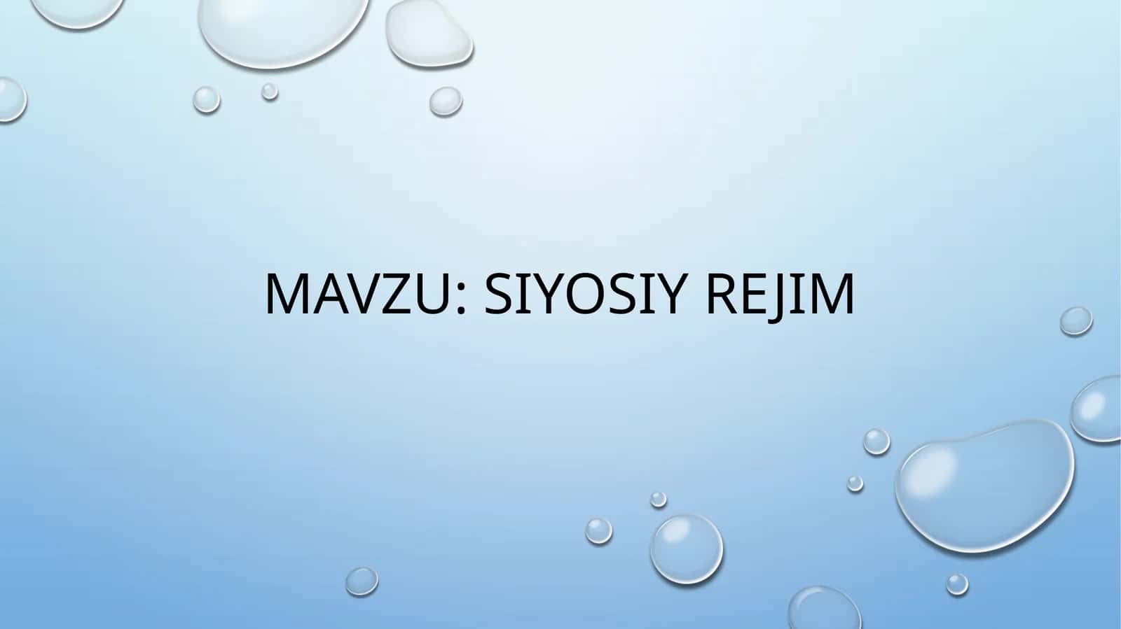 SIYOSIY REJIM 1
