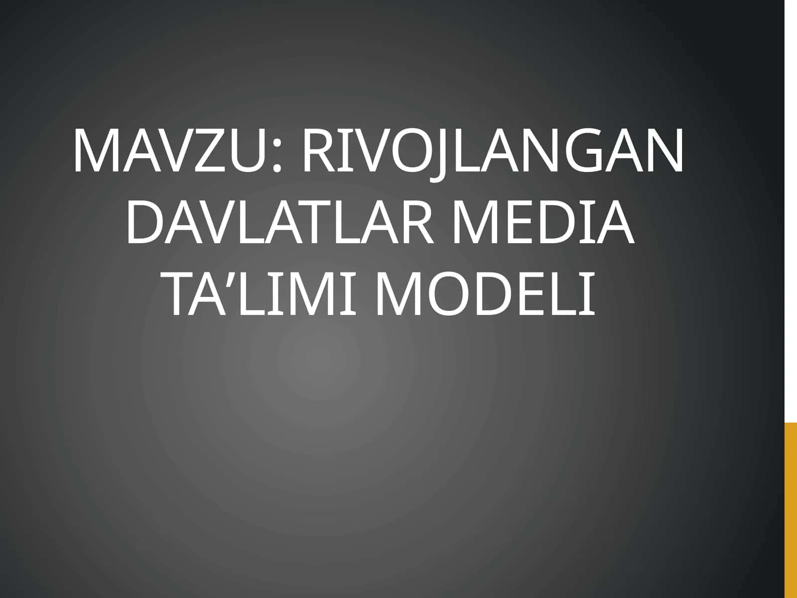 Rivojlangan davlatlar media taʼlimi modeli 1
