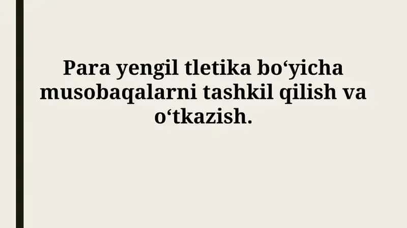 Para atletika musobaqalari qoidalari va reglamentlari 1