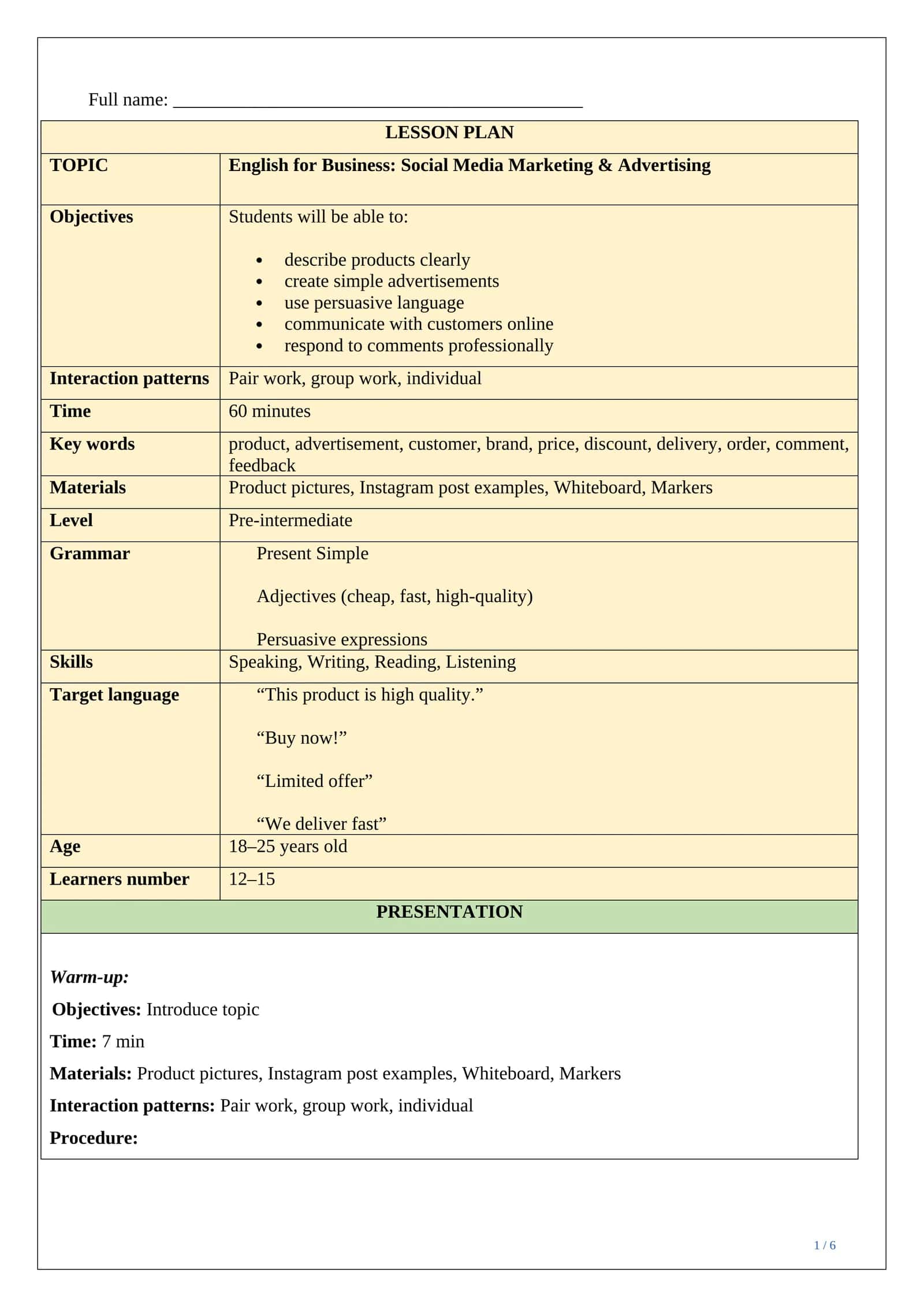 English for Business: Social Media Marketing & Advertising 1
