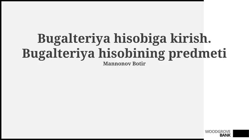 Buxgalteriya Hisobi Subyekti 1