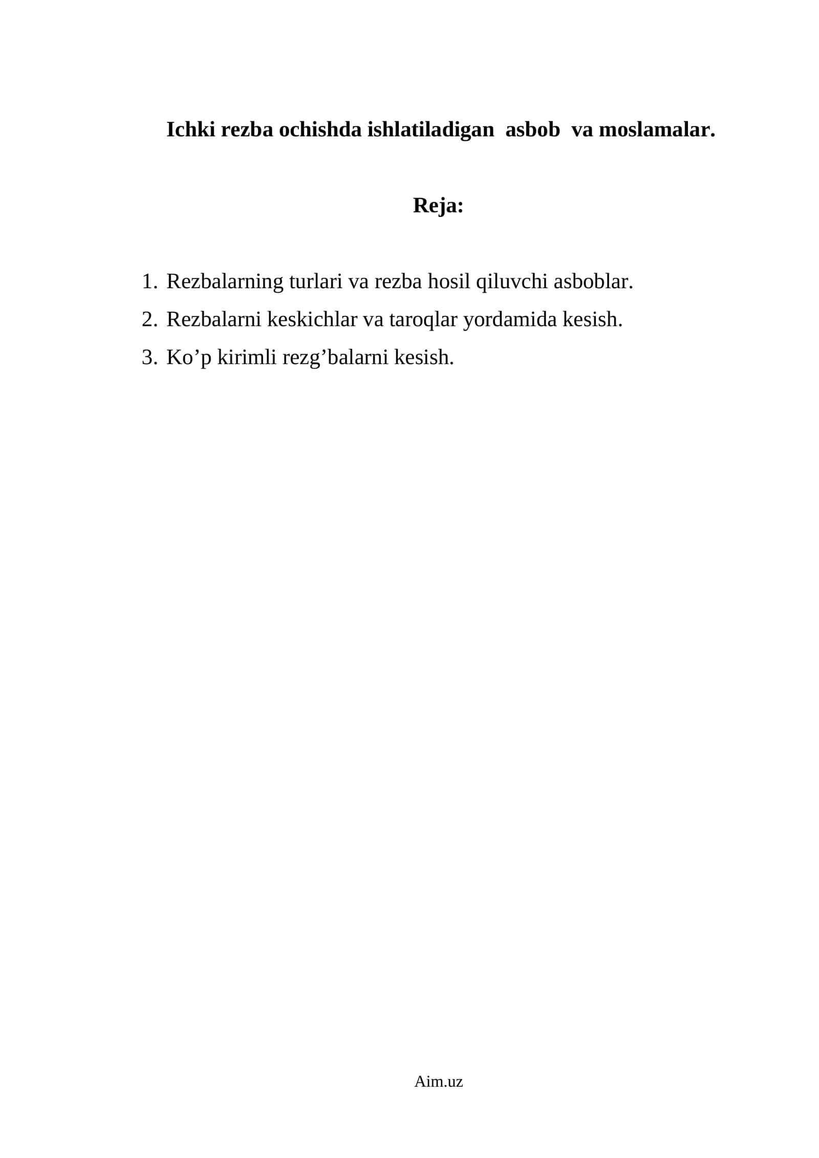 Ichki rezba ochishda ishlatiladigan asbob va moslamalar 1
