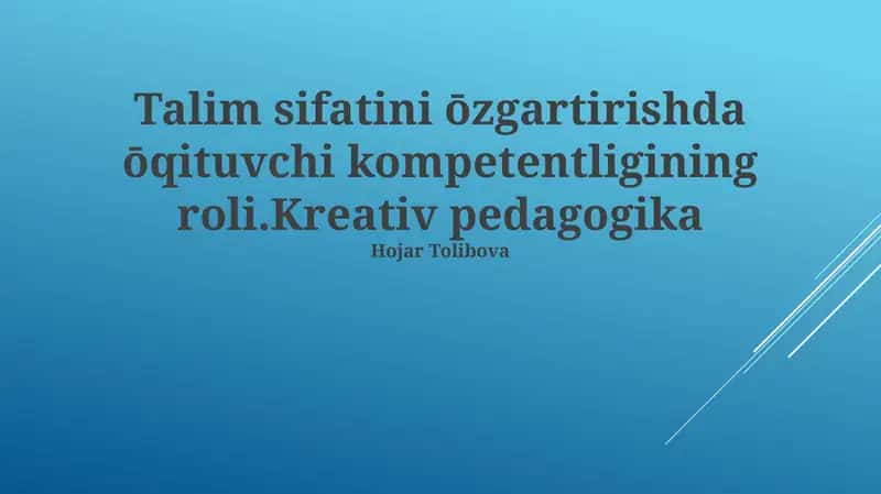 Kreativ pedagogika 1