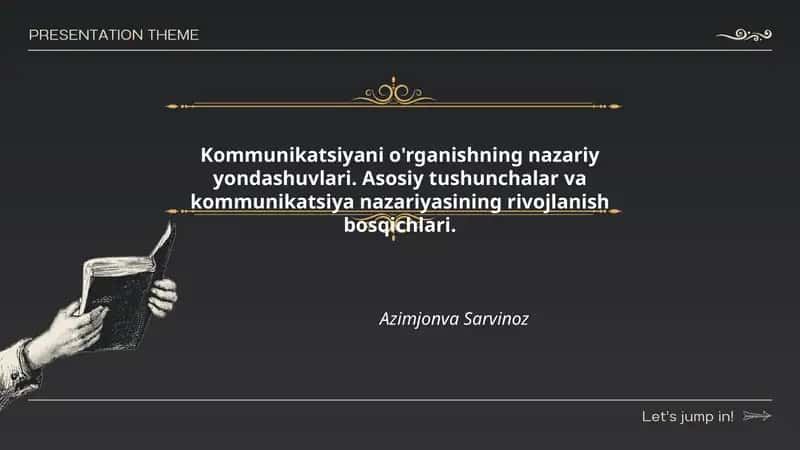Kommunikatsiyani o'rganishning nazariy yondashuvlari 1