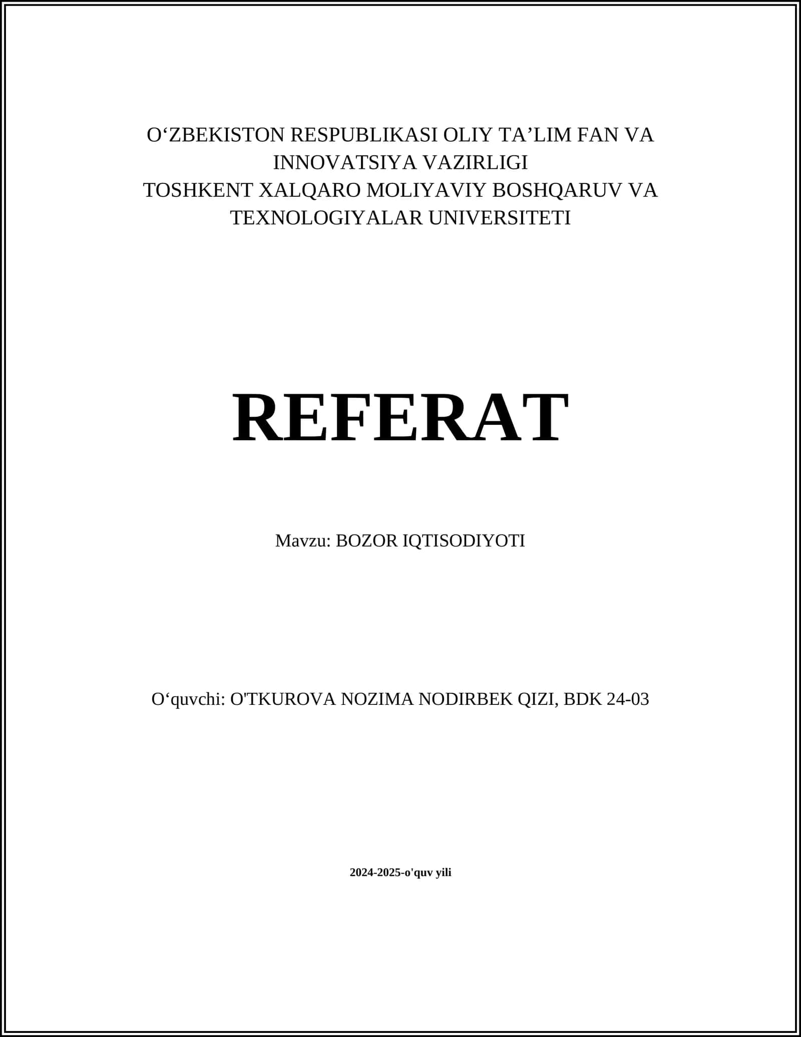 BOZOR IQTISODIYOTI 1
