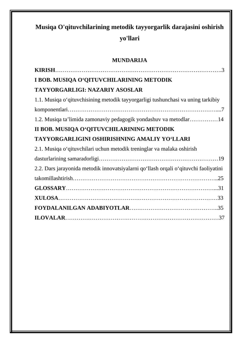 Musiqa O'qituvchilarining metodik tayyorgarlik darajasini oshirish yo'llari 1