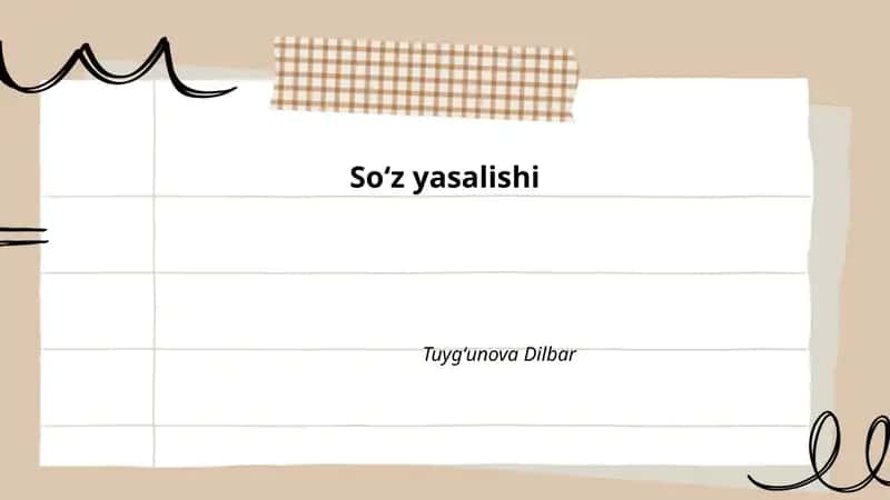 Soʻz yasalishi 1