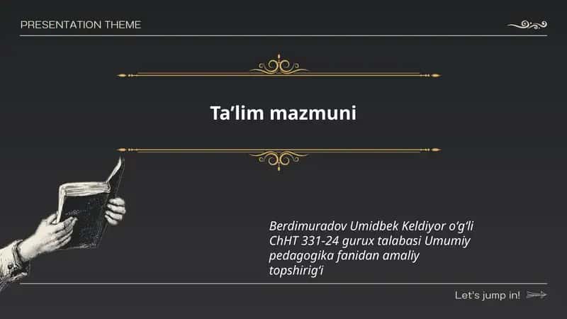 Taʼlim mazmuni 1
