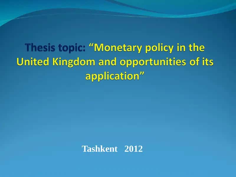 Monetary Policy in Uzbekistan 1