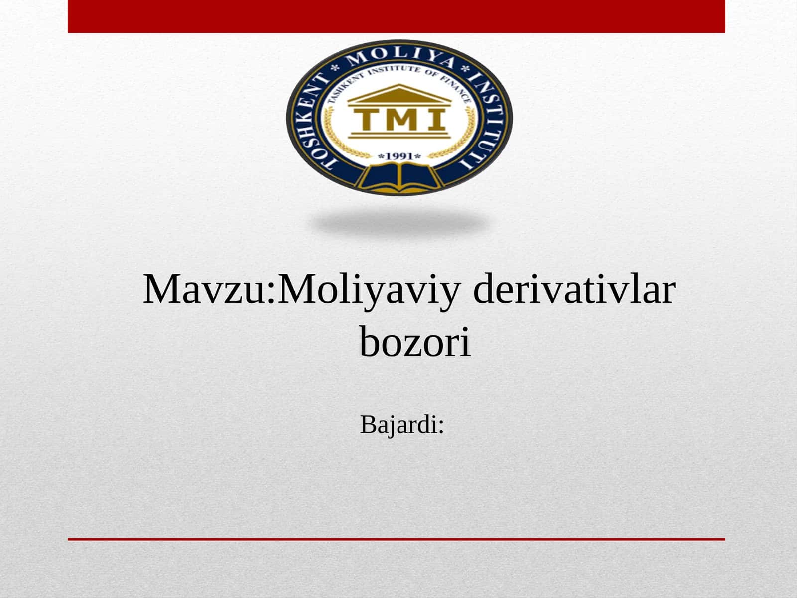 Moliyaviy derivativlar bozori 1